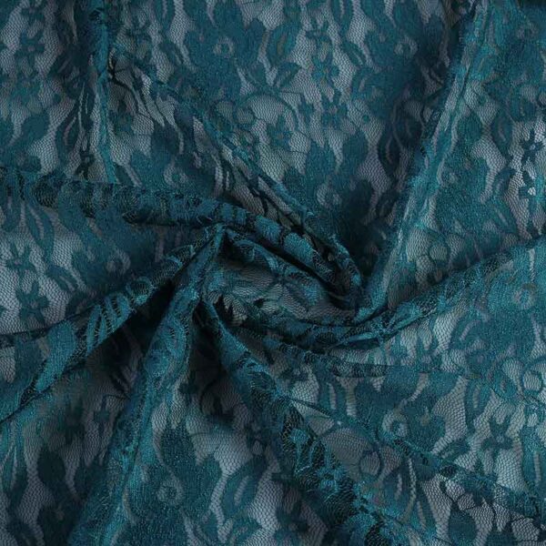 Tissu dentelle stretch petrol