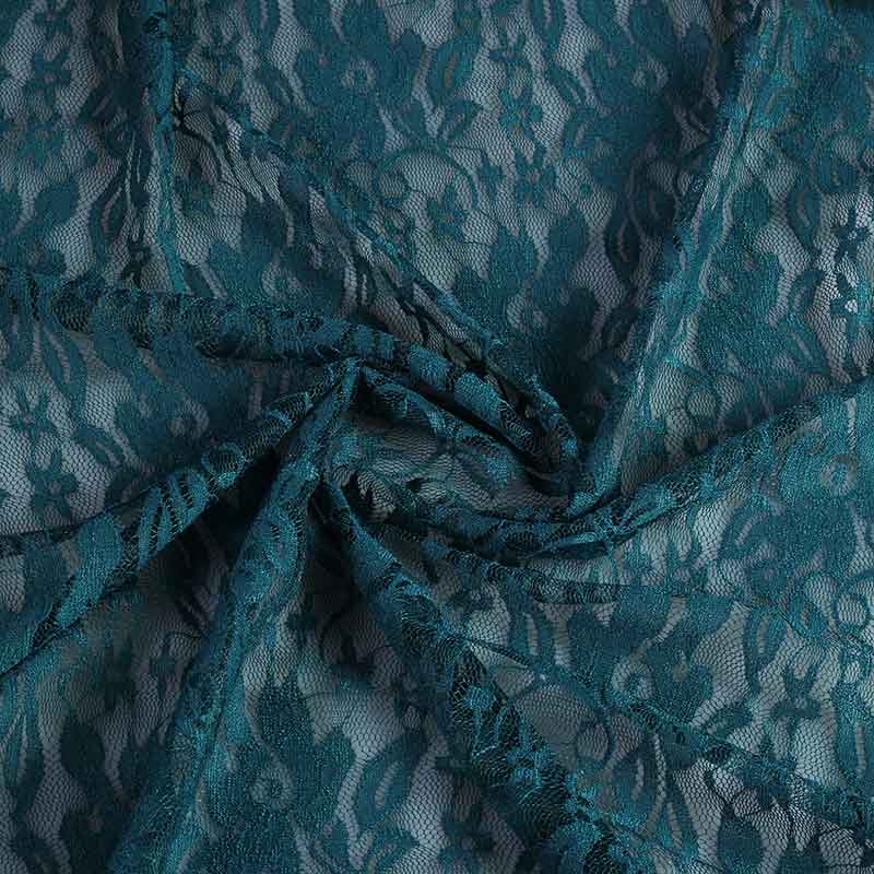 Tissu dentelle stretch petrol