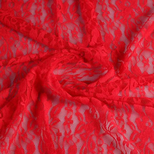 Tissu dentelle rouge