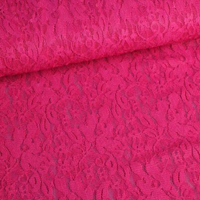 Tissu dentelle fuchsia