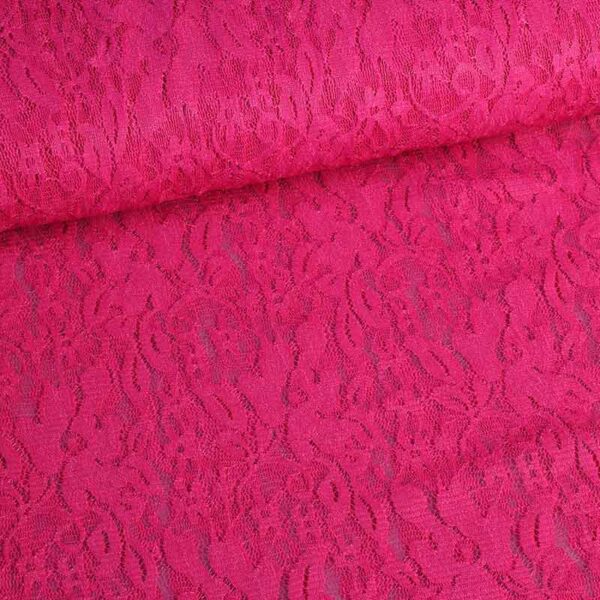 Tissu dentelle fuchsia