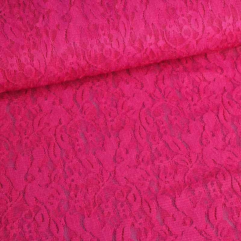 Tissu dentelle fuchsia