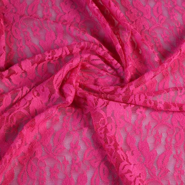 Tissu dentelle fuchsia