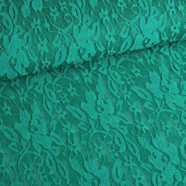 Tissu dentelle stretch vert