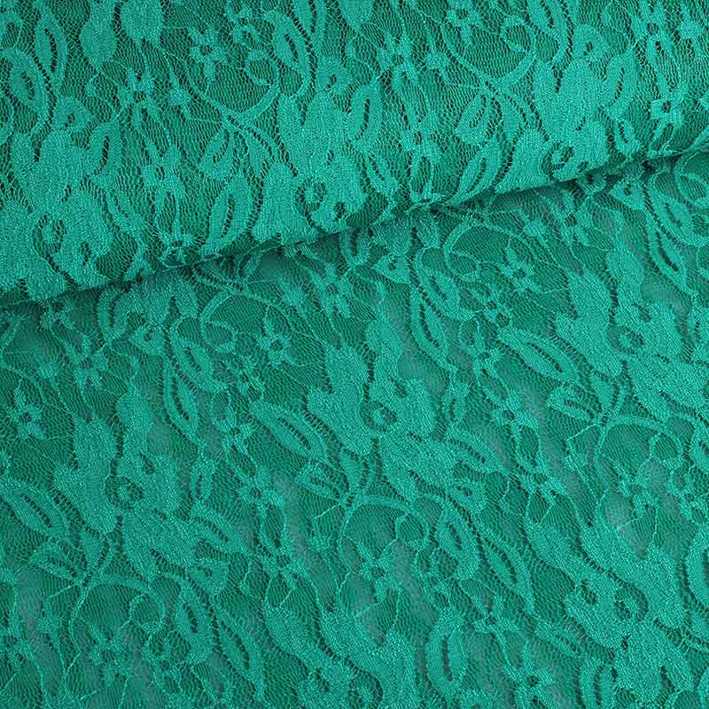 Tissu dentelle stretch vert