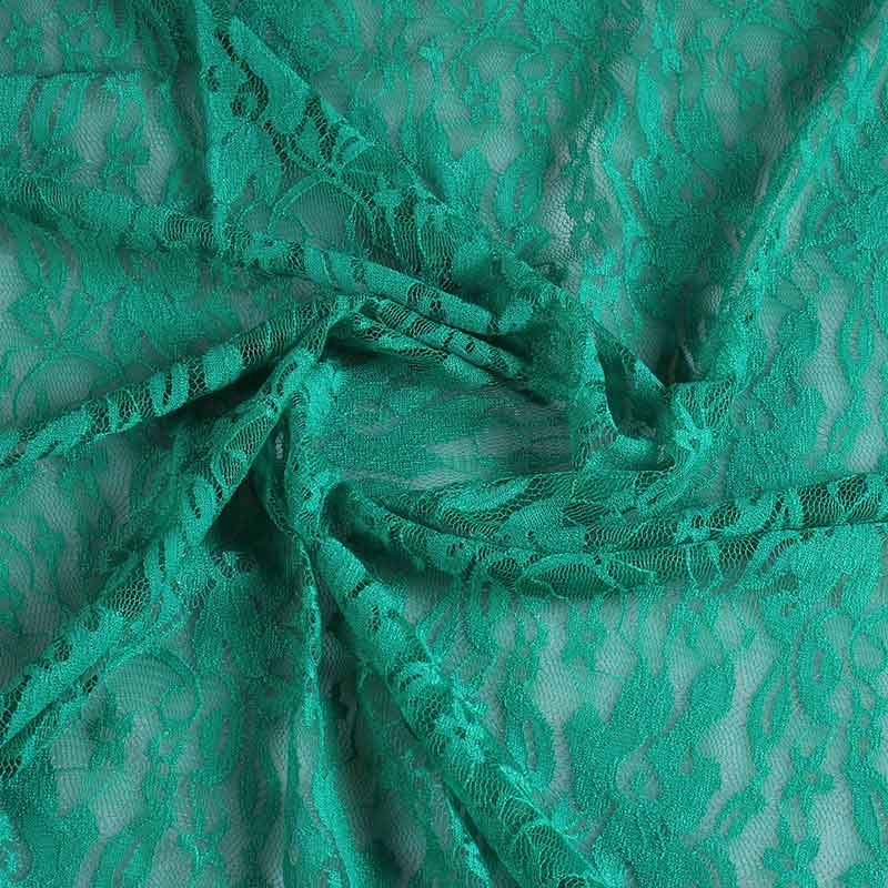 Tissu dentelle stretch vert