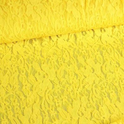 Tissu dentelle stretch jaune