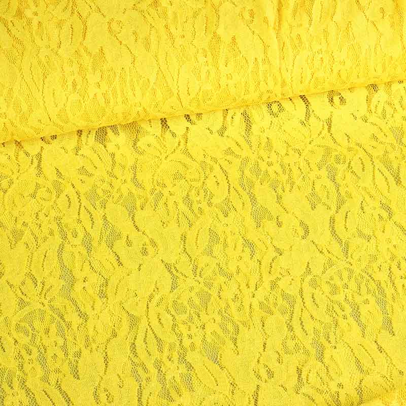 Tissu dentelle stretch jaune