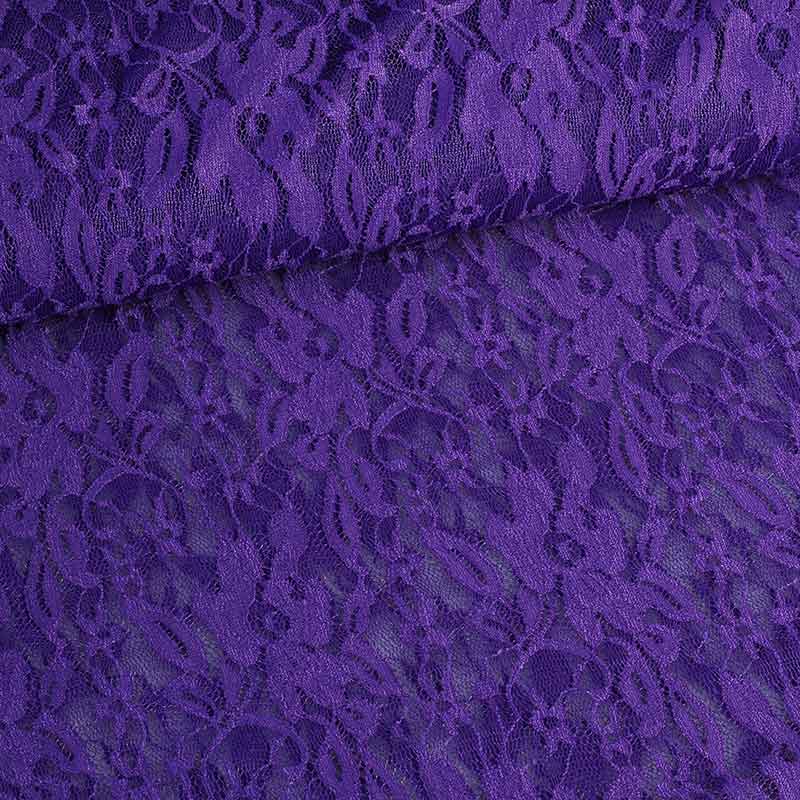 Tissu dentelle stretch violet