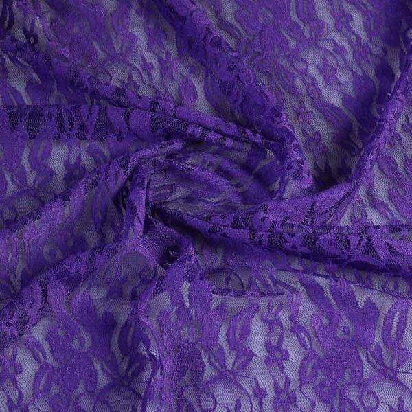 Tissu dentelle stretch violet