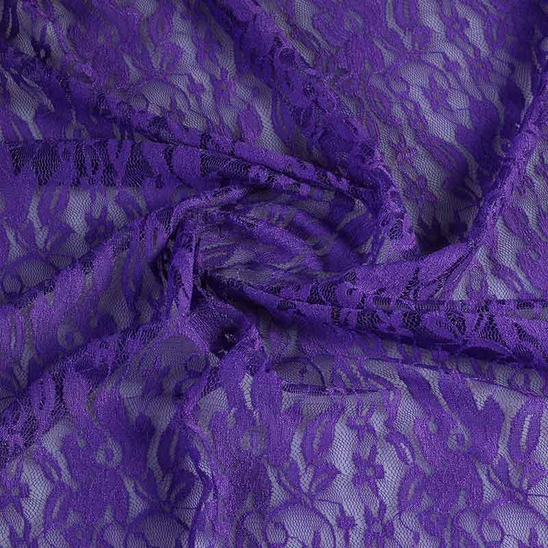 Tissu dentelle stretch violet