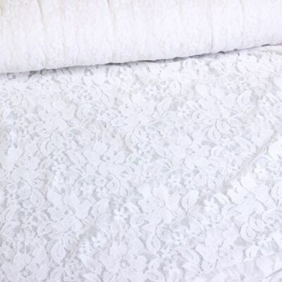 Tissu dentelle blanc