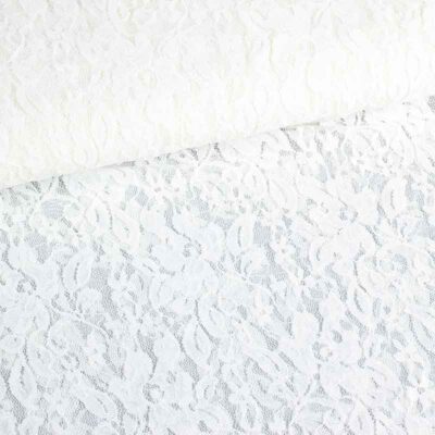 Tissu dentelle stretch ecru