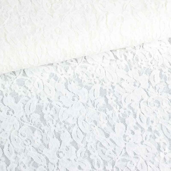 Tissu dentelle stretch ecru