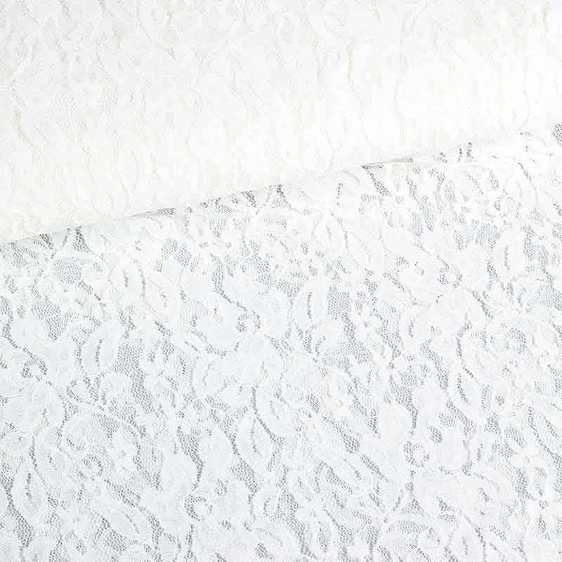 Tissu dentelle stretch ecru