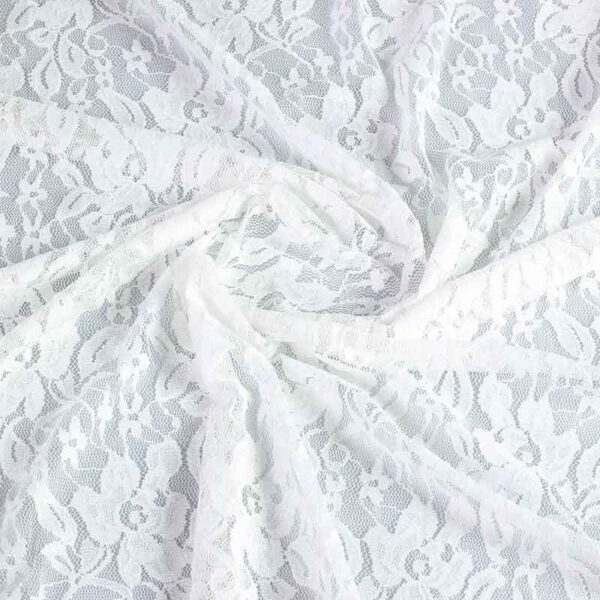 Tissu dentelle stretch ecru