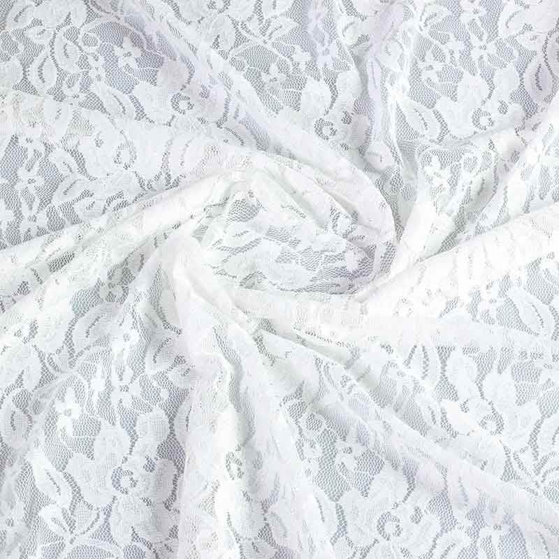 Tissu dentelle stretch ecru