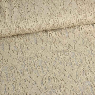 Tissu dentelle stretch sable