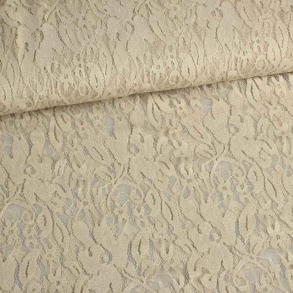 Tissu dentelle stretch sable