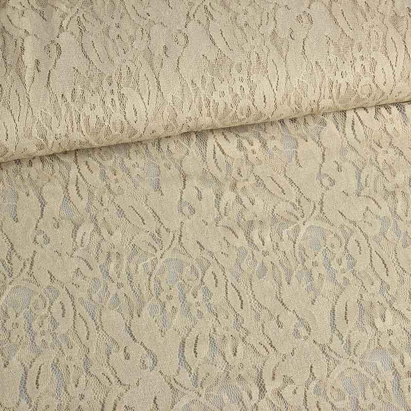 Tissu dentelle stretch sable