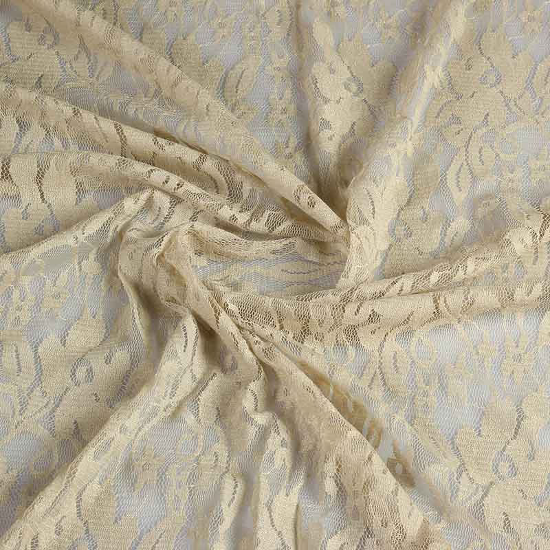 Tissu dentelle stretch sable