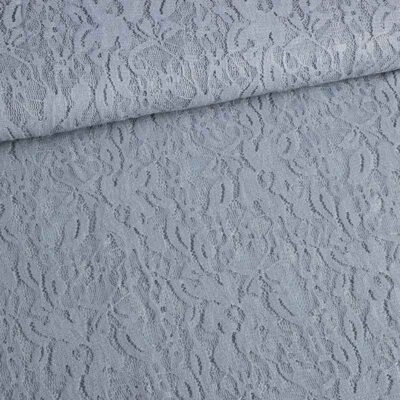 Tissu dentelle stretch gris