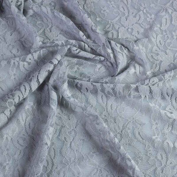 Tissu dentelle stretch gris