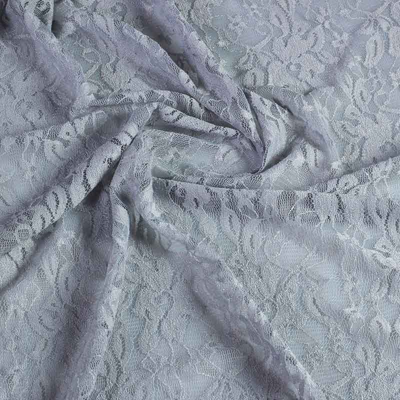 Tissu dentelle stretch gris