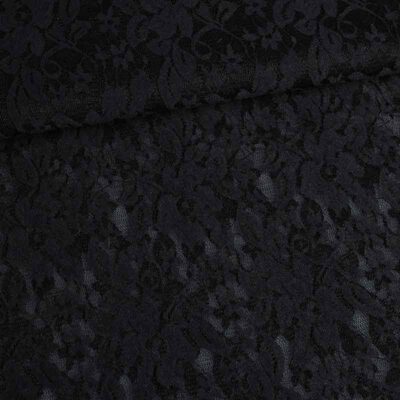 Tissu dentelle stretch noir