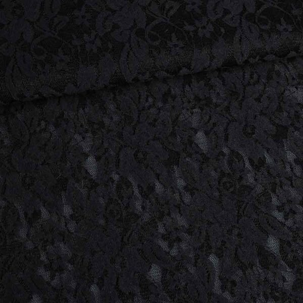 Tissu dentelle stretch noir