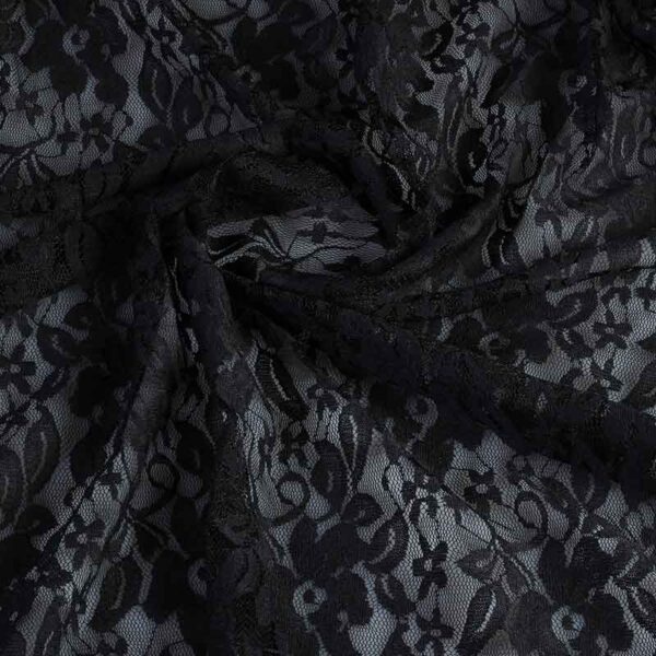 Tissu dentelle stretch noir