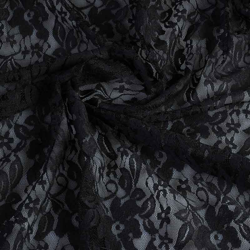 Tissu dentelle stretch noir