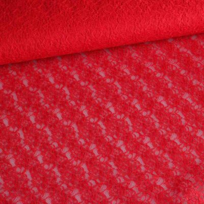 Tissu dentelle rouge