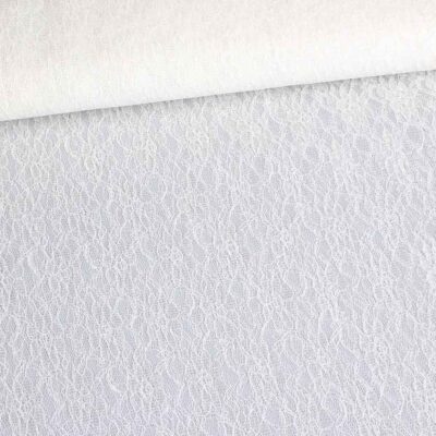 Tissu dentelle blanc