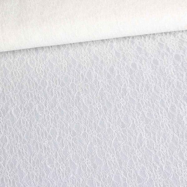 Tissu dentelle blanc