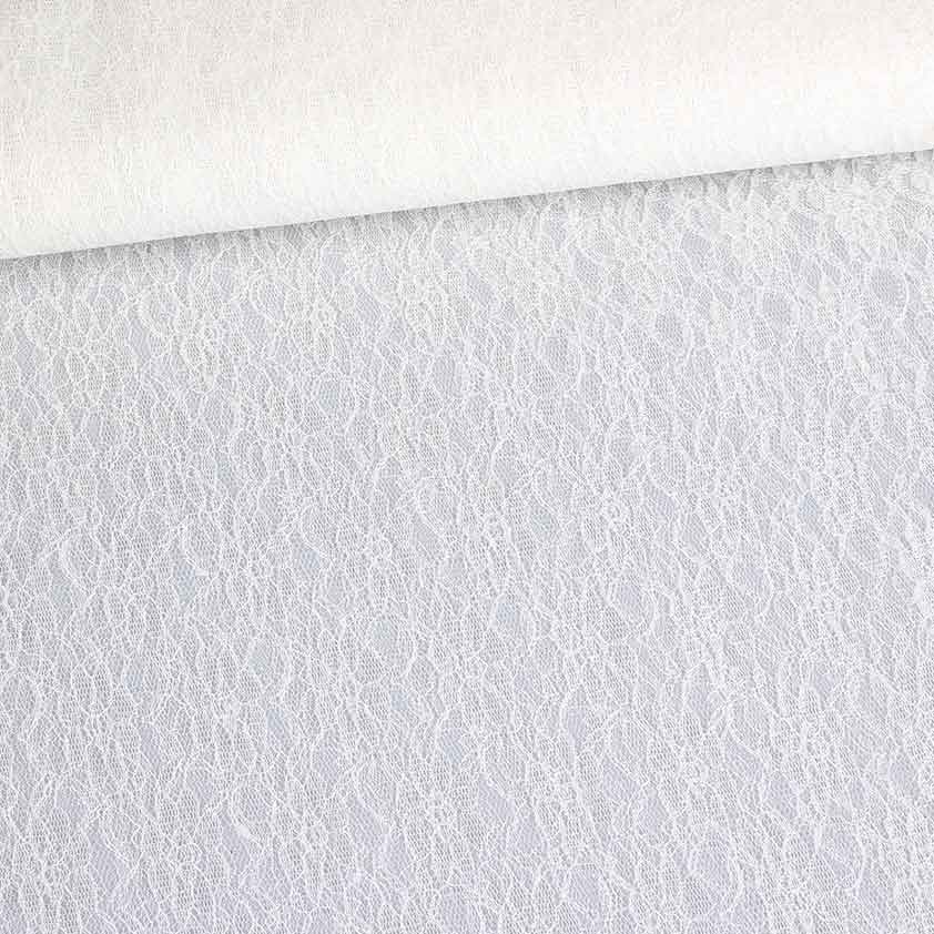 Tissu dentelle blanc