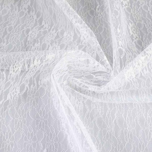 Tissu dentelle blanc