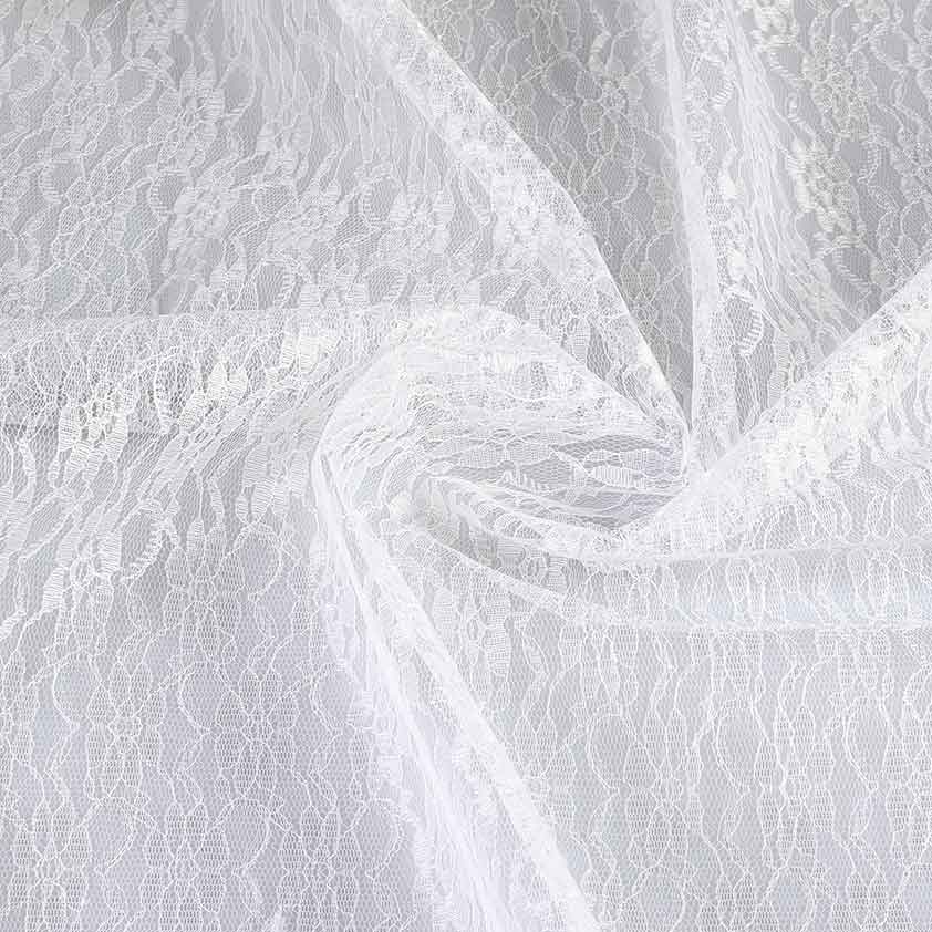 Tissu dentelle blanc