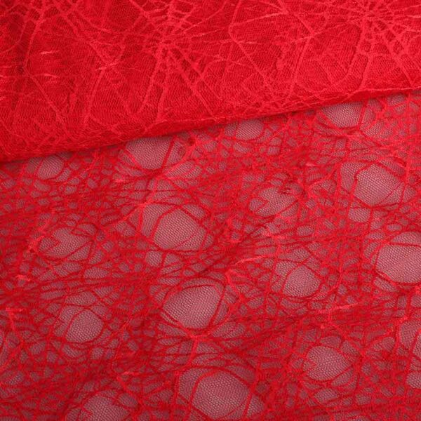Dentelle toile d'araignée rouge