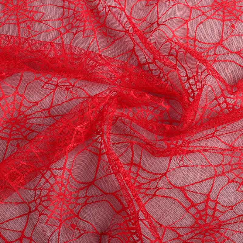 Dentelle toile d'araignée rouge