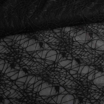 Tissu dentelle toile d'araignée noir