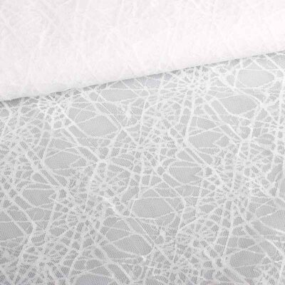 Tissu dentelle toile d'araignée blanc