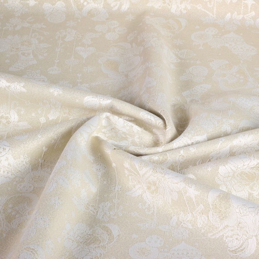 Tissu jacquard Père Noël or