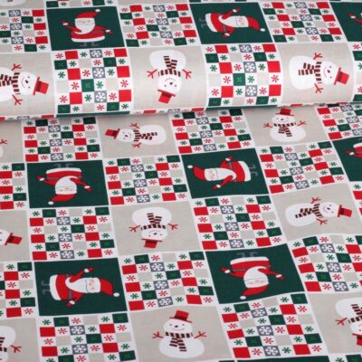 Tissu bonhomme de neige multicolor