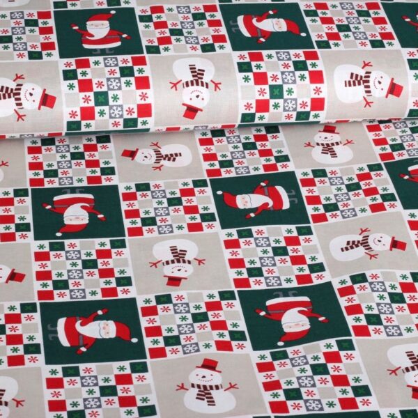Tissu bonhomme de neige multicolor
