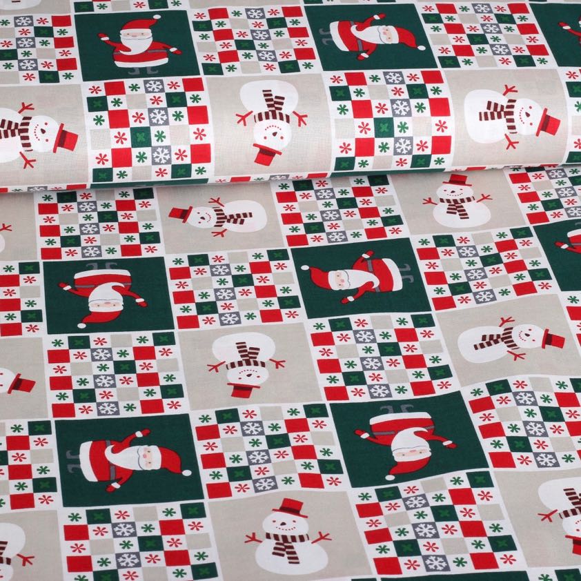 Tissu bonhomme de neige multicolor