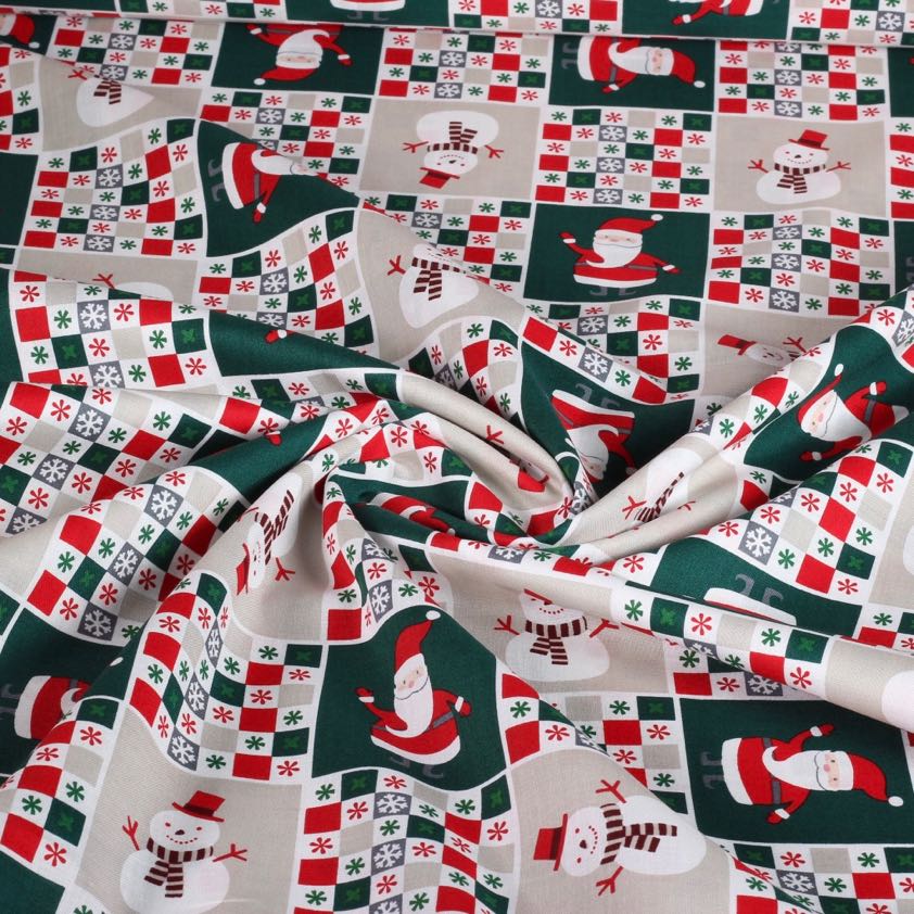 Tissu bonhomme de neige multicolor