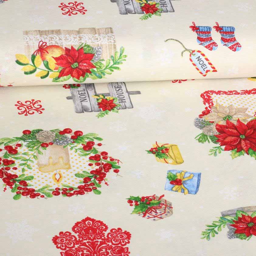 Tissu ottoman Noël multicolor