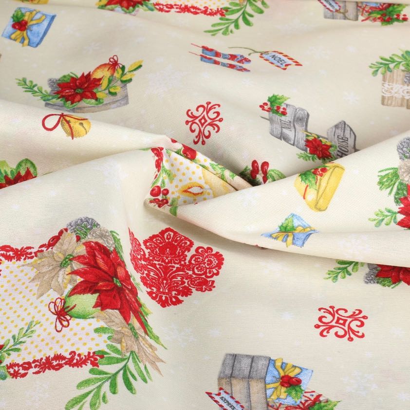 Tissu ottoman Noël multicolor