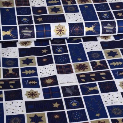 Tissu sapin de Noël bleu
